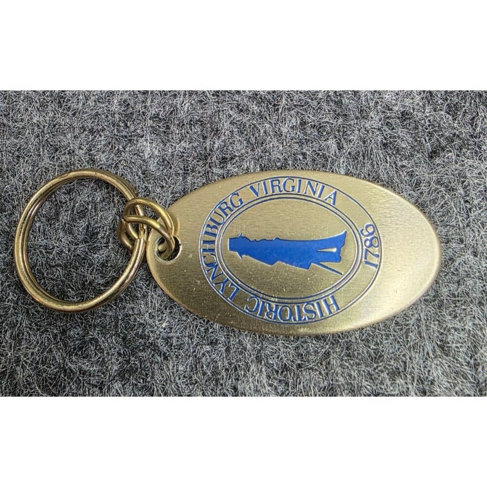 Historic Lynchburg Virginia 1786 Keychain Oval Design